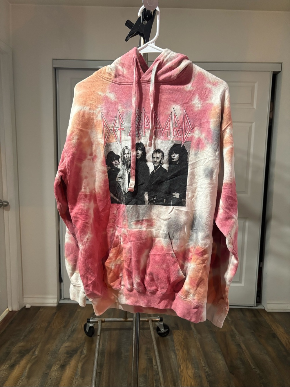 Tie-Dye Crewneck Hoodie Sweatshirt - Pink/Orange